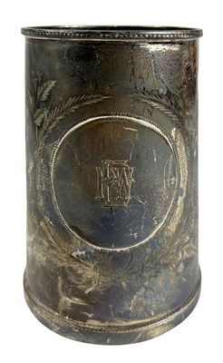 Lot 50 - 19TH CENTURY VICTORIAN HALLMARKED SILVER TANKARD