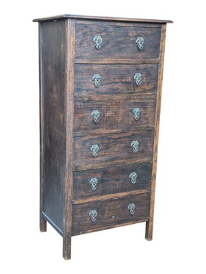 Lot 985 - VINTAGE 20TH CENTURY OAK PEDESTAL CHEST OF DRAWERS