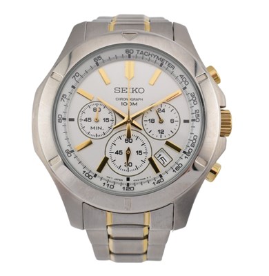 Lot 314 - SEIKO CHRONOGRAPH WRISTWATCH 6T63 00G0