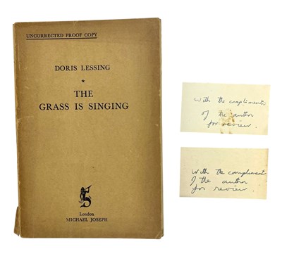 Lot 143 - LESSING, DORIS 1950 THE GRASS IS SINGING, UNCORRECTED PROOF REVIEW COPY