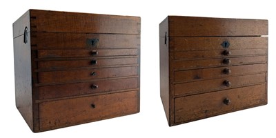 Lot 240 - PAIR OF EARLY 20TH CENTURY MAHOGANY DENTISTS' CHESTS