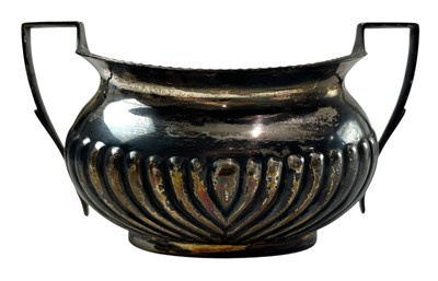 Lot 157 - VICTORIAN HALLMARKED SILVER TWIN HANDLED SUGAR BOWL