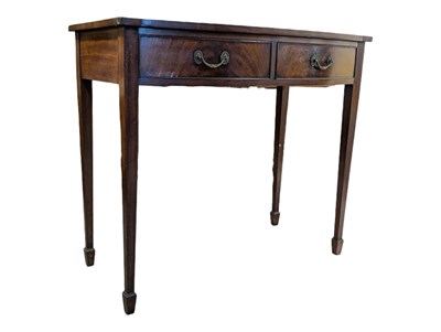 Lot 977 - GEORGIAN STYLE BOW FRONT HALL / WRITING TABLE DESK