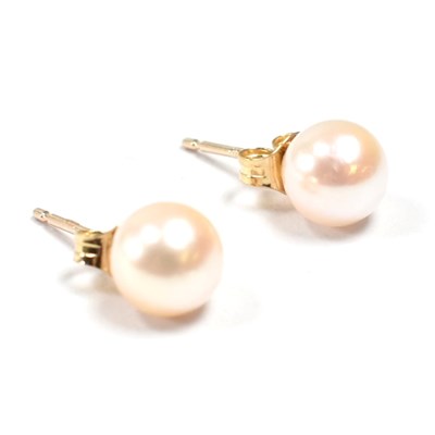 Lot 127 - 9CT GOLD & PEARL STUD EARRINGS