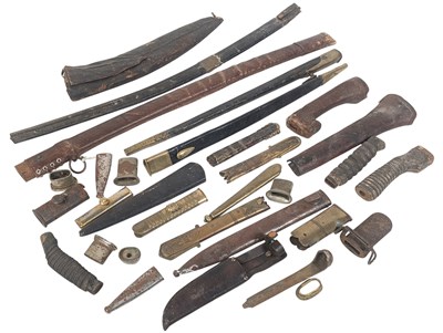 Lot 470 - COLLECTION OF SWORD & BAYONET PARTS - HILTS & SCABBARDS