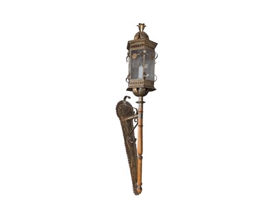 Lot 965 - 19TH CENTURY FRENCH BRASS WALL LANTERN