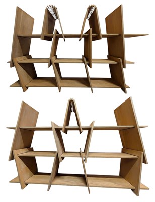 Lot 365 - RONEN KADUSHIN-STYLE OF - ITALIC SHELF - PAIR OF MODERN BOOKCASES / VINYL RACKS