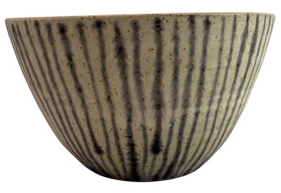 Lot 269 - SARAH BUTLER AND MARTIN CLARK - STUDIO ART POTTERY TAPERED BOWL VASE