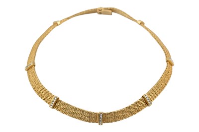 Lot 252 - 1970S CHRISTIAN DIOR GOLD TONE MESH LINK CHAIN COLLAR NECKLACE