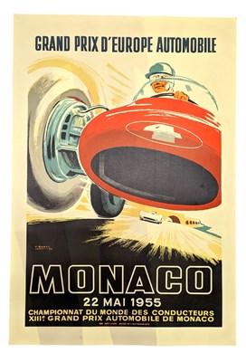Lot 78 - MONACO GRAND PRIX 1952 LITHOGRAPHIC POSTER AFTER J. RAMEL ORIGINAL