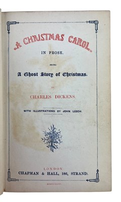 Lot 10 - DICKENS, CHARLES: 1843 A CHRISTMAS CAROL, FIRST EDITION, SECOND ISSUE