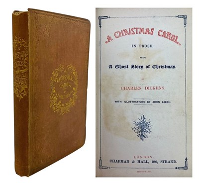 Lot 10 - DICKENS, CHARLES: 1843 A CHRISTMAS CAROL, FIRST EDITION, SECOND ISSUE