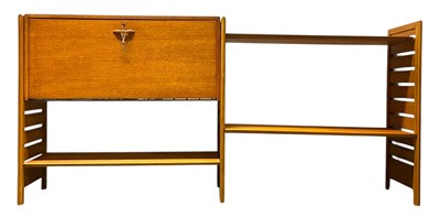Lot 35 - LADDERAX BY STAPLES - MID CENTURY TEAK TWO-BAY MODULAR WALL UNIT