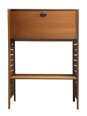 Lot 145 - LADDERAX BY STAPLES - MID CENTURY TEAK ONE-BAY MODULAR WALL UNIT