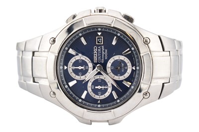 Lot 491 - STAINLESS STEEL SEIKO COUTURA CHRONOGRAPH WRISTWATCH