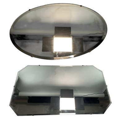 Lot 463 - TWO EARLY 20TH CENTURY ART DECO FRAMELESS HANGING MIRROR