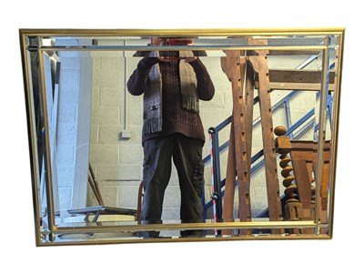 Lot 872 - GILT FRAME RECTANGULAR OVERMANTEL MIRROR