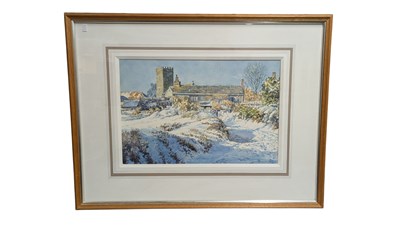 Lot 948 - DONALD GREIG RSMA (1916-2009) - 20TH CENTURY WOODLEIGH CHURCH WATERCOLOUR