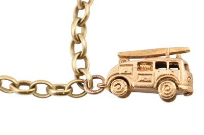 Lot 26 - HALLMARKED 9CT GOLD NECKLACE WITH CHARMS