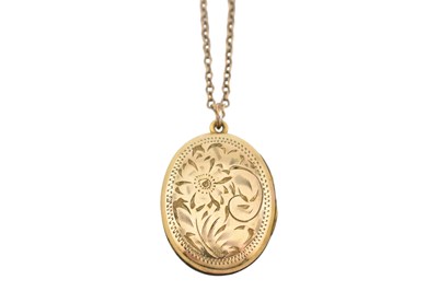 Lot 307 - EARLY 20TH CENTURY 9CT GOLD FILLED LOCKET & CHAIN