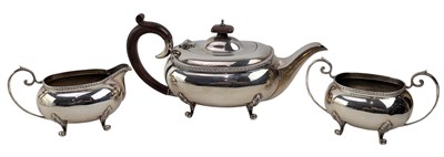 Lot 2 - ELIZABEETH II HALLMARKED SILVER THREE PIECE TEA SERVICE