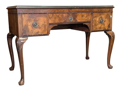 Lot 971 - QUEEN ANNE REVIVAL BURR WALNUT WRITING TABLE DESK