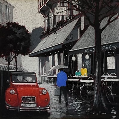 Lot 99 - TONY ROME (SCOTTISH) - A WALK IN PARIS II - PASTEL ON PAPER