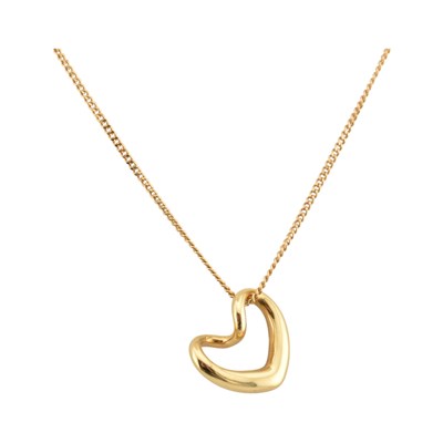 Lot 529 - MAPPIN & WEBB 18CT GOLD NECKLACE AND HEART PENDANT