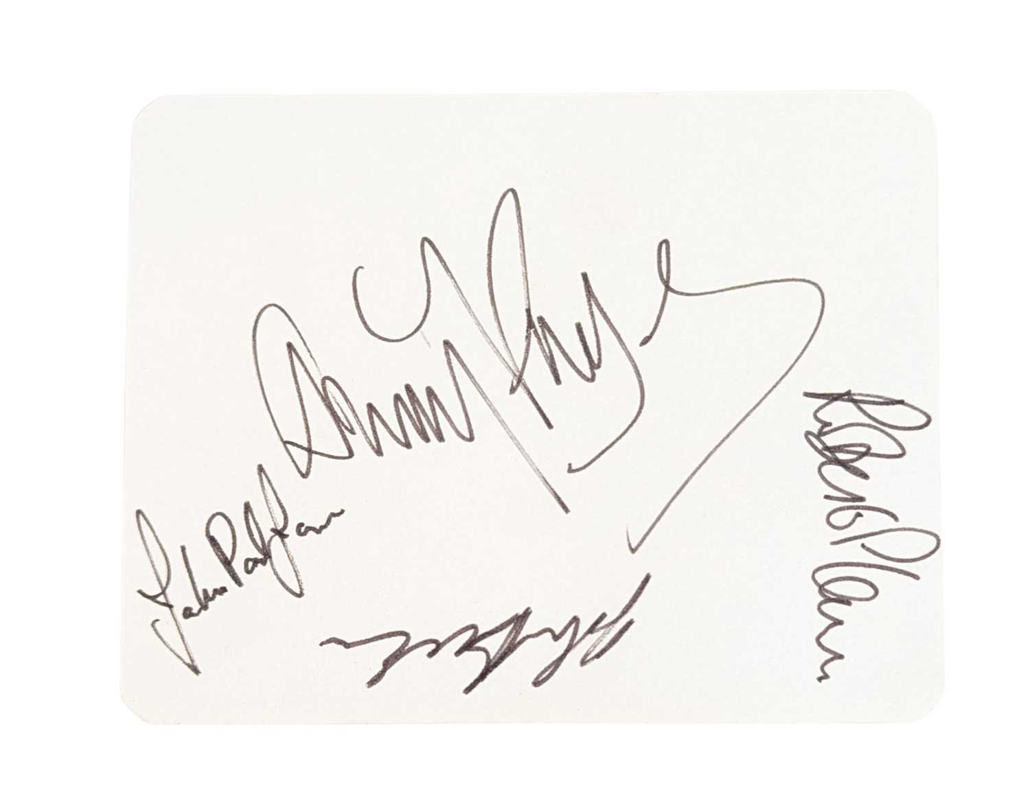 Lot 10 - MUSIC - LED ZEPPELIN - FULL BAND AUTOGRAPHS ON ONE CARD