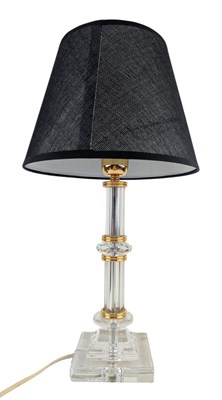Lot 543 - ITALIAN LATE 20TH CENTURY GLASS & GILT METAL COLUMN TABLE LAMP