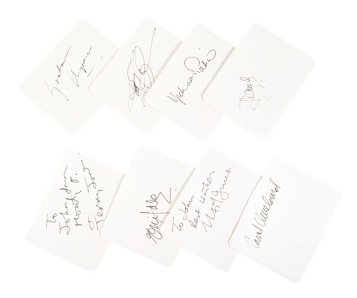 Lot 100 - MONTY PYTHON - EARLY FULL CAST AUTOGRAPHS ON CARDS
