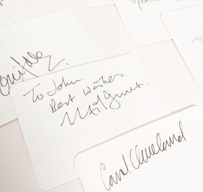 Lot 100 - MONTY PYTHON - EARLY FULL CAST AUTOGRAPHS ON CARDS