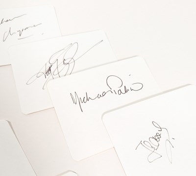 Lot 100 - MONTY PYTHON - EARLY FULL CAST AUTOGRAPHS ON CARDS