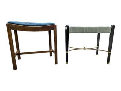 Lot 555 - BRITISH MODERN DESIGN - TWO CONTEMPORARY UPHOLSTERED FOOTSTOOLS