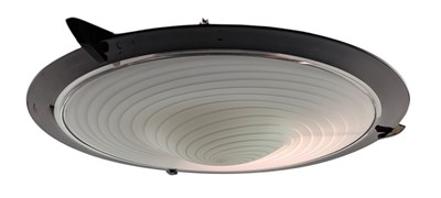 Lot 278 - EZIO DIDONE X ARTELUCE - LARGE ITALIAN MID CENTURY GLASS & METAL CEILING LIGHT