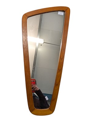 Lot 557 - BRITISH MODERN DESIGN - MID CENTURY TEAK & GLASS ATOMIC WALL MIRROR