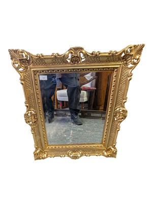 Lot 794 - LATE 20TH CENTURY GILT WALL HANGING MIRROR