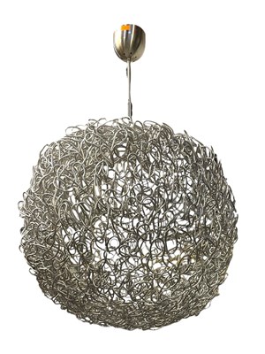 Lot 566 - LARGE CONTEMPORARY DESIGNER WIRE-WORKED HANGING CEILING LIGHT