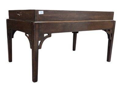 Lot 918 - VINTAGE 20TH CENTURY MAHOGANY DRINKS / SERVING TABLE