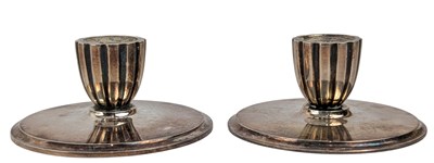 Lot 6 - PAIR OF 1910S DANISH GEORG JENSEN STERLING SILVER CANDLE HOLDERS