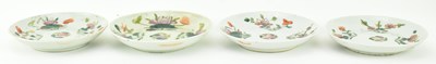 Lot 141 - GROUP OF NINE QING DYNASTY CERAMIC PIECES 清 粉彩杯碟九件