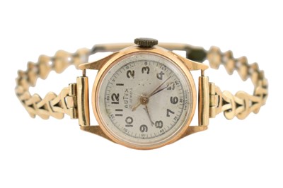 Lot 438 - 18CT GOLD LADIES BUTEX 17 JEWELS LADIES WRISTWATCH