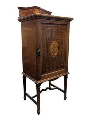 Lot 932 - EDWARDIAN INLAID MAHOGANY MUSIC CABINET