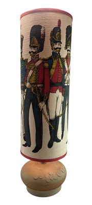 Lot 411 - VINTAGE 60S / 70S STUDIO ART POTTERY LAMP AND NAPOLEONIC SAHDE