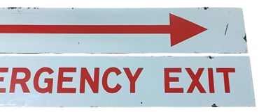 Lot 114 - EMERGENCY EXIT - TWO PORCELAIN ENAMEL SIGN