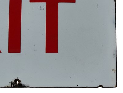 Lot 114 - EMERGENCY EXIT - TWO PORCELAIN ENAMEL SIGN
