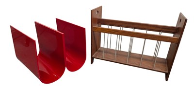Lot 397 - MID CENTURY DANISH TEAK MAGAZINE RACK AND ONE OTHER