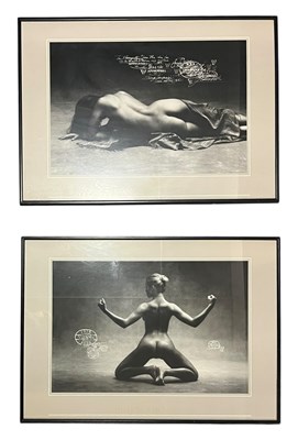 Lot 21 - AFTER FRANCIS GIACOBETTI - EROGENOUS PARTS - PAIR OF 70S EROTIC MONOCHROMATIC PRINTS