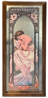 Lot 291 - ALPHONSE MUCHA - REPOS DE LA DUIT - ART NOUVEAU STYLE MIRROR