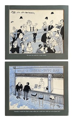 Lot 144 - RAYMOND 'JAK' JACKSON - TWO INK, PEN & WATERCOLOUR SATIRICAL CARTOONS